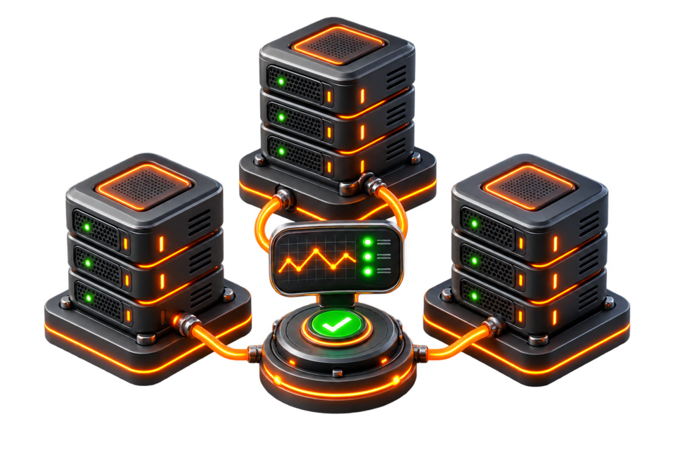 Connected server network status illustration