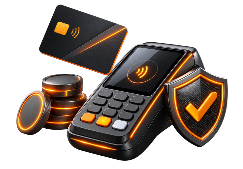 Secure online payment gateway illustration